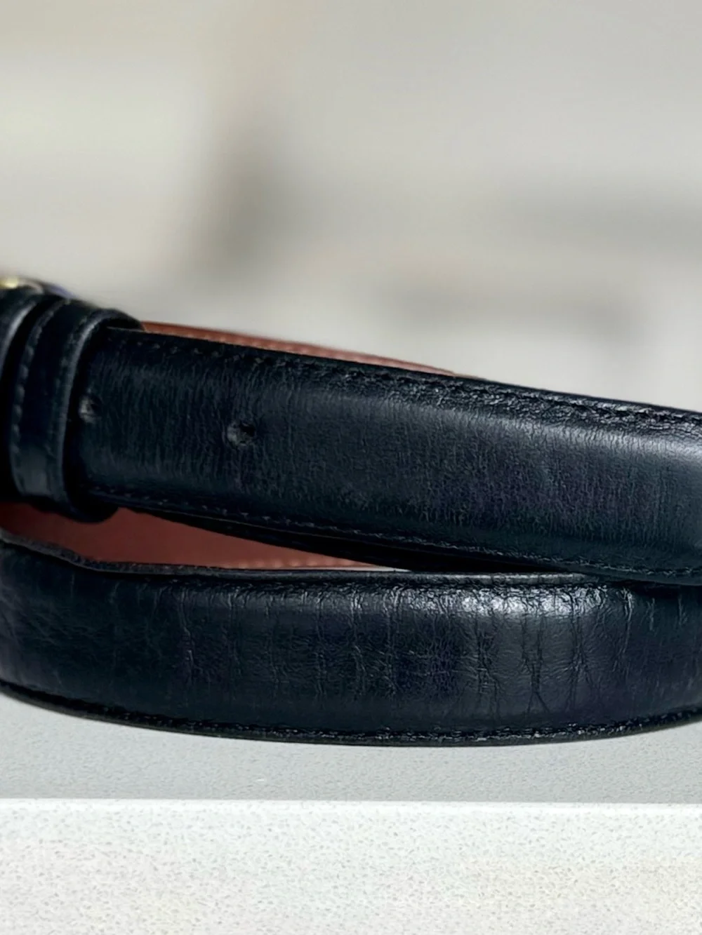 Vintage Coach Black Leather Belt with Brass Buckle Classic Minimalist 32” 5700